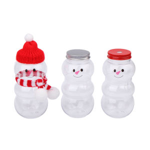 [AYLMER] 500ML Christmas Snowman Water Bottles Milk Tea Bottles Coffee Juice Portable Drinking Bottle For Milk Tea Shop Home Juice Cup