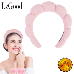 Spa Makeup Headband for Washing Face Sponge Skincare Face Wash headbands for Women Girls - Bubble Soft Terry Towel Cloth Hair Band for Skincare Makeup Removal Puffy Non Slip Thick Headwear