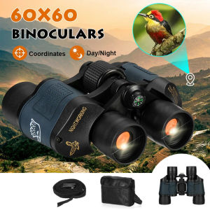 Professional 60X60 3000M Binoculars Waterproof Long Range HD Telescope Night Vision Red film Telescopes Optics Outdoor Camping Hiking Hunting High Power Binoculars for Adults