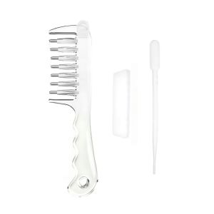 XYAX Rolling Metal Teeth Scalp Liquid Guide Comb Built-in Liquid Reservoir Anti-Static Hair Growth Comb Multi-Function Transparent Hair Care Comb Scalp Beard