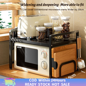 Expandable 1‑2 Tier Adjustable Kitchen Storage Rack Microwave Organizer Countertop Utensil Holder