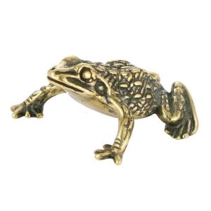 Brass Frogs Statues Frogs Figurines Sculptures Desktop Ornament for Bookshelf Cabinet Home Decors Tabletop Centerpieces