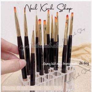 Ống cắm bút vẽ nail acrylic trong suốt phong cách Nhật