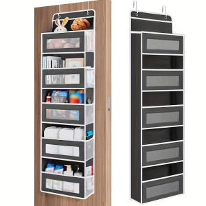 5-Tier Hanging Storage Organizer - Fits Behind Doors Anti-Tip Design 5 Spacious Pockets Ideal for Bedrooms Bathrooms And Food Pantries Great for Halloween And Christmas Presents