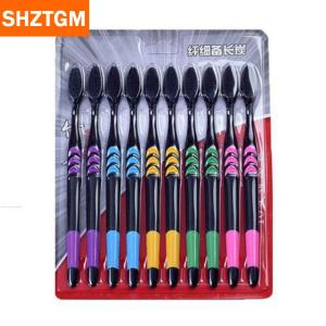 [COD] SHZTGM แปรงสีฟันไม้ไผ่10ชิ้นแปรงสีฟันขนนุ่มแปรงสีฟันสำหรับผู้ใหญ่