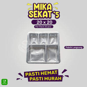 Mika 20X20 Sekat 5 Mika Box Nasi 20x20 (Isi 50 Pcs-OMK205)