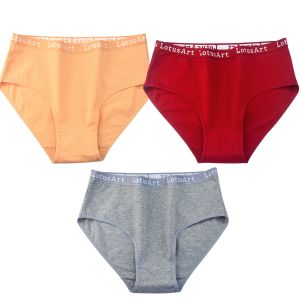 3PCS/Set Cotton Panties Women High Waist Briefs Seamless Underpants