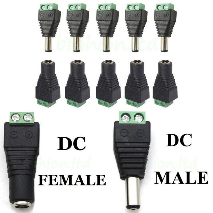 5pairs 2.1mm Male Female DCPowerPlugs Jack Socket ScrewTerminal