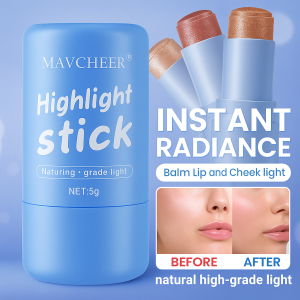 Jelly Highlighter Eyeshadow Brightening Stick 3 In 1 Lip Cheek And Eye Makeup Highlighter Stick Dual-use Rouge Cream Blush Stick