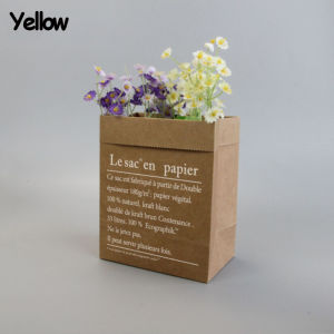 OKKFINE 1 PC เลเยอร์คู่ งานแต่งงาน ตะกร้าพืช สไตล์นอร์ดิก กระถางดอกไม้ แจกัน ดอกไม้ประดิษฐ์ ถุงกระดาษคราฟท์