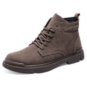 ALVIN Brown Boots For Men Korean Fashion Mens Boots Simple High-Top Leather Ankle Boots