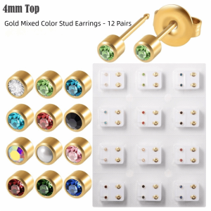 BMFUEW Stainless Steel Ear Piercing Tool Kit Stars 3mm/4mm TOP Rhinestone Stud Earrings Piercing Jewelry Supply Minimalist Ear Piercing Tool Ear Piercing DIY