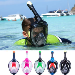 Yoomee Full Face SnorkelMask Adult and Kids SnorkelingMask 180 Panoramic View Anti-Fog Anti-Leak Dry Top Set with Adjustable Straps