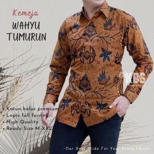 KEMEJA BATIK PRIA LENGAN PANJANG MOTIF WAHYU TUMURUN | KONDANGAN | BATIK KANTOR COWOK KEREN DAN KECE