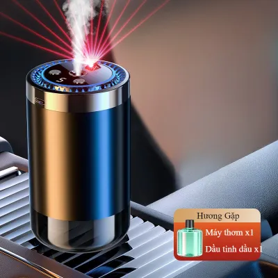Vixplorn Máy khuếch tán tinh dầu ô tô phun sương siêu âm khử mùi tự động đèn led trang trí cổng sạc usb