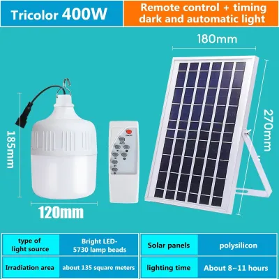 Solar Light 600W Bulb Outdoor Portable Solar Powered Led Bulb Charged Garden Lamp Yard Hiking Tent Fishing Camping Emergency