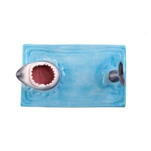 Artistic Shark Oriented Serving Plate with Integrated Sauce Bowl Acetic acid Oriented Parties and Family Dinners