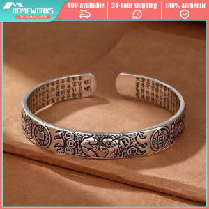 Fashion Personality Traditional Chinese Silver Retro Simple Open Mouth Bracelet Pixiu Wealth and Treasures Bracelet Personalized Creative Jewelry Gift To Family Friend