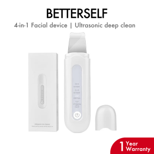 BETTERSELF Ultrasonic Ion Facial Scrubber (Blackhead Pores Reduces Wrinkles Facial Clean Whitehead) Beauty Device Penggosok Kulit Ultrasonik