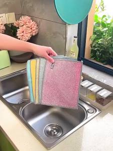 3/6 Pcs 2-Sided Stainless Steel Wire Dishcloth – Non-Scratch Kitchen Cleaning Cloth for Dishwashing Rags-152c4c8b