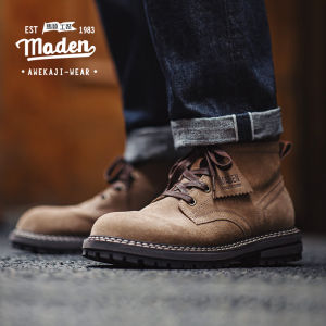 Maden Thương Hiệu Làm Việc Trang phục Phong Cách Người Đàn Ông đi xe đạp ngoài trời Khởi Động Thanh Niên 2025 Mùa Thu Mới Làm Việc Mỹ Trang phục Khởi Động da thật phong cách cổ điển Khởi Động Người Đàn Ông Khó nhằn Phong Cách bốt sa mạc