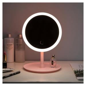 Cermin Make Up Kaca Meja Rias Lampu LED 3 Warna Bulat Bundar Standing Aksesoris Milenial Rechargeable Battery HARGA TERMURAH PROMO !!!