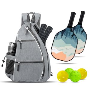 PRETTY MJ Adjustable Pickleball Rackets Backpack Racquetball Tennis Pickleball Paddle Bag Portable Sports Pickleball Bag Men Women