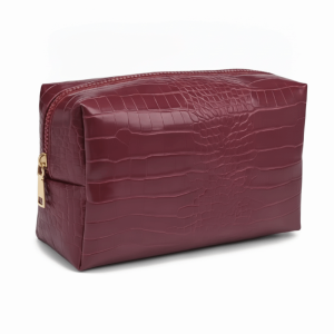 UNIITY Crocodile Embossed Pattern Makeup Bag Waterproof PU Leather Storage Pouch Luxury Zipper Closure Cosmetic Bag Travel Use