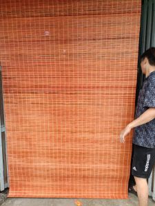 Mành tre cạo vỏ sơn pu  rộng 1m x cao 2m50rèm tre cửa sổ màn che mưa nắng màu vàng nhạtmàu cánh gián