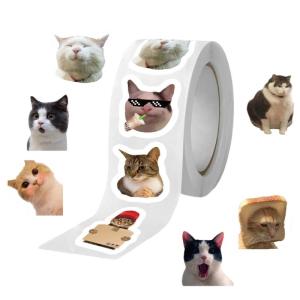 500Pcs Animal Cats Decorative Sticker Wrapping Labels Adhesive Sealing Sticker for Christmas Envelope