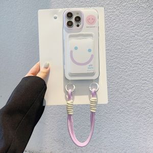 Cute emoji pack phone case for iPhone 11 12 13 14 15 16 Pro Max Plus TPU soft cover with hanging rope for iPhone14Promax case casing