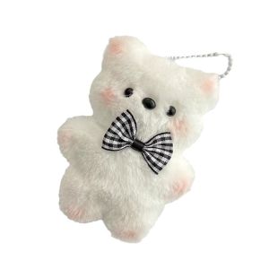 Móc Khóa Bông Gấu Thỏ Trắng Đeo Nơ Dễ Thương - Gấu Bông Mini Treo Điện Thoại Balo Chìa Khóa -Phụ Kiện Thú Bông Mềm Mịn