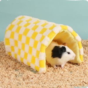 DGFDF Warm Guinea Pig Tunnel Pad Foldable Soft Pet Cave Nest Plush Windproof Small Pet Sleeping House Autumn Winter