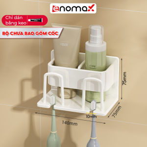 Đồ đựng bàn chải răng Enomax dán tường đa năng tiện lợi chất liệu nhôm hàng không cao cấp chống gì Eno 0102