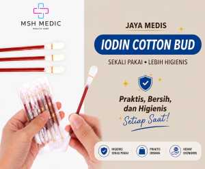 Cotton Bud Medis Iodine Sekali Pakai 5pcs