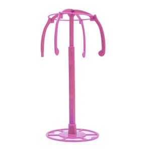 AN249 Sturdy Creative Collapsible Durable Portable Plastic For Salon Wig Accessories Pink Multifunctional Wig Stands Hanging Wig Drying Stand Hairpiece Hang Holder Hat Wig Display Holders