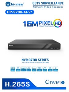 NVR 8 CH รุ่น HP-9708-AI V1 Hi-View เครื่องบันทึกกล้องวงจรปิด