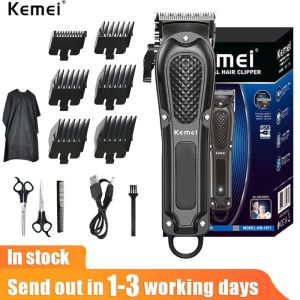 Kemei KM-1071 Electric Hair Clipper UBS Rechargeable Cordless Beard Trimmer Men Powerful Electric Hair Clipper Trimming Tool