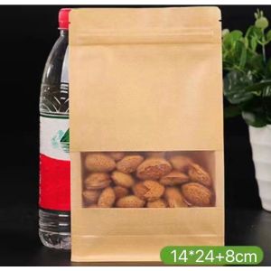 แพ็ค 50 ใบ กระดาษคราฟท์ สีน้ำตาล เคลือบกันน้ำ มีช่องหน้าต่างใส กระดาษหนา 280 ไมครอน