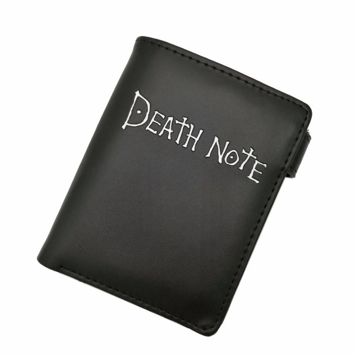 Death Note Anime Black PU Leather Wallet Men Women Card Photo Holder