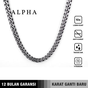 Emrys Necklace ALPHA Kalung Rantai Real Titanium Anti Karat Pria Wanita