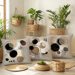 Vỏ gối hình tròn & đường nét trừu tượng Boho - Trang trí sang trọng cho thiên nhiên - Những ngôi nhà lấy cảm hứng từ2026