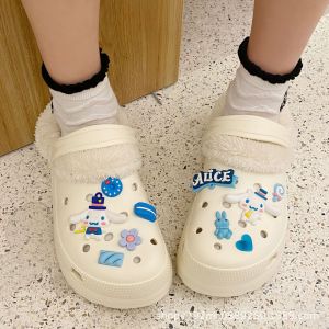 [Free Shipping] Summer New Fashion Trend: Cinnamoroll-Themed Slip-On Sandals For Women Featuring A Cute Cartoon Design Non-Slip Soles Odor-Resistant Properties And A Height-Increasing Design