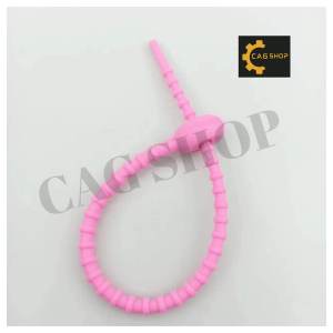 CAG SHOP 1pc Color Silicone Tie Key Ring DIY Clothing Bag Accessories Keychain Lanyard Data Cable Storage