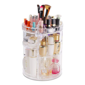 360 Rotating Clear Acrylic Lipstick Organizer | Makeup Lotion Perfume Storage