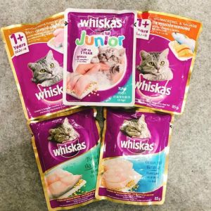 WHISKAS® Combo 12 túi mix  vị thức ăn pate cho mèo con 80g/túi