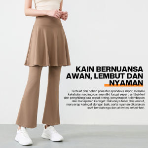 WiZi Yoga Legging Cutbray Olahraga Training Sport Wanita Flared Pants Pilates Outfit High Waist