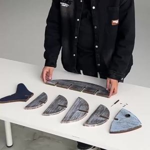 FFBH Creative Storage Shelf Retro Wood Wall Shelves Aesthetic Art Book Display Rack Home Living Room Fishbone Racks Storage Decor Q8H3K