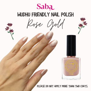 [Rose gold Shiny/Glitter] ]Saba Breathable Nail Polish - Rose Gold - Wudhu Friendly Cruelty Free Vegan & Halal certified Solat Friendly