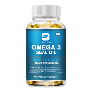 BEWORTHS Omega 3 Seal Oil Capsules with EPA DPA DHA Helps Support Brain Heart & Eye Health Joint Mobility Immune Support 1000 Mg Per Serving